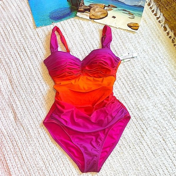 Bleu Rod Beattie Other - Bleu Rod Beattie Pink and Orange Swimsuit